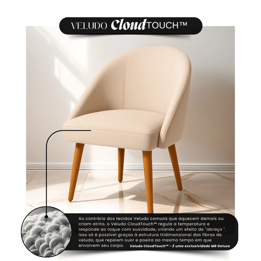 Kit 2 Cadeiras Decorativa Lua Suede - Imagem 3